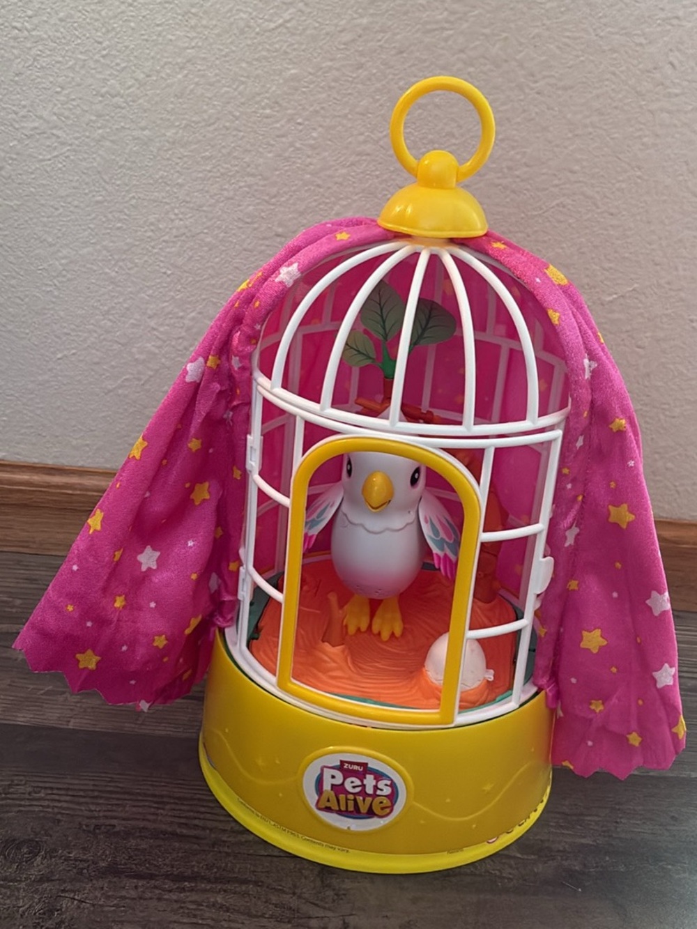 Pets Alive Pink & Yellow Bird Cage Toy by